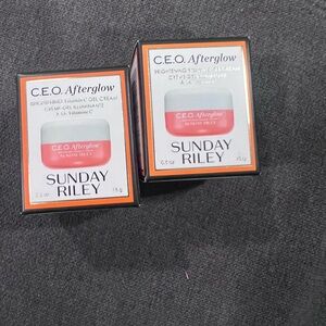New in Box Sunday Riley C.E.O. Afterglow Brightening Cream Set of Two .5 Ounce